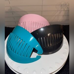 Vintage 1980's GOODY TZERS Hair Cincher Clip Banana‎ Comb Pony Holder Set Of 3